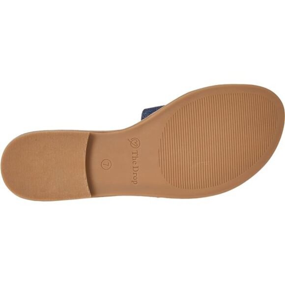 Women's Monika Flat H-Band Slide Sandal, Chic and Stylish, Chambray, Brand New - Picture 4 of 7